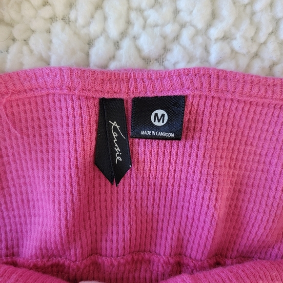 NWT Kensie Pink Sleeveless Top Striped Straps Lace And Button Accents Size M - Picture 5 of 10